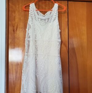 Mini white lace dress
